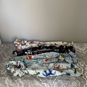 Floral Print Hair Scrunchies Set - Multicolor